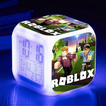 (Threesidedalarmclock,shape16)Print Digital Alarm Clock 7 Color Changing Game Night Light Led Display Bedside Clock Home Decor Kids Toy Gifts