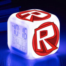 (Threesidedalarmclock,shape3)Print Digital Alarm Clock 7 Color Changing Game Night Light Led Display Bedside Clock Home Decor Kids Toy Gifts