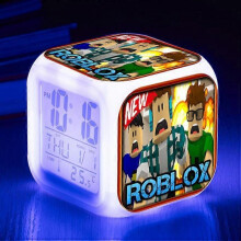 (Threesidedalarmclock,shape8)Print Digital Alarm Clock 7 Color Changing Game Night Light Led Display Bedside Clock Home Decor Kids Toy Gifts