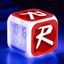 (Threesidedalarmclock,shape4)Print Digital Alarm Clock 7 Color Changing Game Night Light Led Display Bedside Clock Home Decor Kids Toy Gifts
