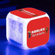 (Threesidedalarmclock,shape30)Print Digital Alarm Clock 7 Color Changing Game Night Light Led Display Bedside Clock Home Decor Kids Toy Gifts