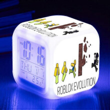 (ThreesidedalarmclockUSBcable,shape1)Print Digital Alarm Clock 7 Color Changing Game Night Light Led Display Bedside Clock Home Decor Kids Toy Gifts