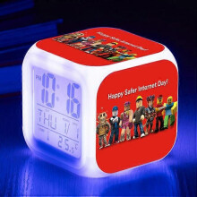 (Threesidedalarmclock,shape29)Print Digital Alarm Clock 7 Color Changing Game Night Light Led Display Bedside Clock Home Decor Kids Toy Gifts