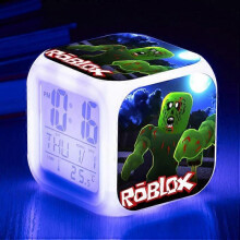 (ThreesidedalarmclockUSBcable,shape31)Print Digital Alarm Clock 7 Color Changing Game Night Light Led Display Bedside Clock Home Decor Kids Toy Gifts