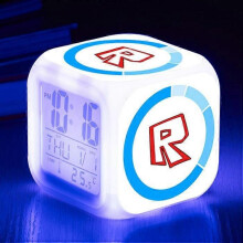 (ThreesidedalarmclockUSBcable,shape35)Print Digital Alarm Clock 7 Color Changing Game Night Light Led Display Bedside Clock Home Decor Kids Toy Gifts