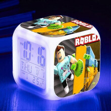(Threesidedalarmclock,shape38)Print Digital Alarm Clock 7 Color Changing Game Night Light Led Display Bedside Clock Home Decor Kids Toy Gifts
