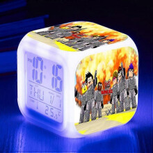 (Threesidedalarmclock,shape37)Print Digital Alarm Clock 7 Color Changing Game Night Light Led Display Bedside Clock Home Decor Kids Toy Gifts