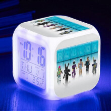 (ThreesidedalarmclockUSBcable,shape11)Print Digital Alarm Clock 7 Color Changing Game Night Light Led Display Bedside Clock Home Decor Kids Toy Gifts