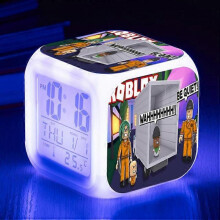 (ThreesidedalarmclockUSBcable,shape18)Print Digital Alarm Clock 7 Color Changing Game Night Light Led Display Bedside Clock Home Decor Kids Toy Gifts