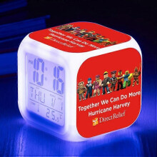 (Threesidedalarmclock,shape26)Print Digital Alarm Clock 7 Color Changing Game Night Light Led Display Bedside Clock Home Decor Kids Toy Gifts