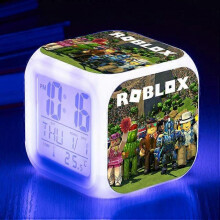 (Threesidedalarmclock,shape20)Print Digital Alarm Clock 7 Color Changing Game Night Light Led Display Bedside Clock Home Decor Kids Toy Gifts
