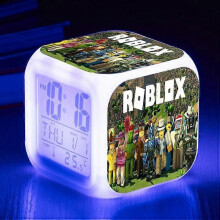 (Threesidedalarmclock,shape6)Print Digital Alarm Clock 7 Color Changing Game Night Light Led Display Bedside Clock Home Decor Kids Toy Gifts