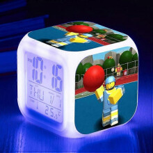 (ThreesidedalarmclockUSBcable,shape12)Print Digital Alarm Clock 7 Color Changing Game Night Light Led Display Bedside Clock Home Decor Kids Toy Gifts