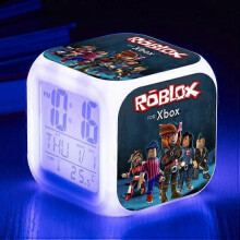 (ThreesidedalarmclockUSBcable,shape23)Print Digital Alarm Clock 7 Color Changing Game Night Light Led Display Bedside Clock Home Decor Kids Toy Gifts