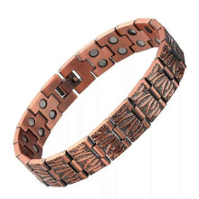 (MY79) Men's Copper Bracelet,3X Strength 99.99% Pure Copper Magnetic Bracelets with Magnets,Adjustable Length with Sizing Tool