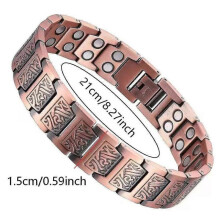 (MY77) Men's Copper Bracelet,3X Strength 99.99% Pure Copper Magnetic Bracelets with Magnets,Adjustable Length with Sizing Tool