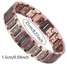 (MY78) Men's Copper Bracelet,3X Strength 99.99% Pure Copper Magnetic Bracelets with Magnets,Adjustable Length with Sizing Tool