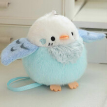 (Blue Parrot) Colorful Parrot Plush Toy with Strap Realistic Bird Plushie Stuffed Animal Doll Pillow Home Office Bedroom Decoration Kids Adults