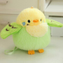 (Green Parrot) Colorful Parrot Plush Toy with Strap Realistic Bird Plushie Stuffed Animal Doll Pillow Home Office Bedroom Decoration Kids Adults