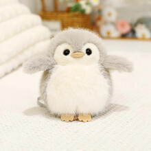 (Gray Owl) Colorful Parrot Plush Toy with Strap Realistic Bird Plushie Stuffed Animal Doll Pillow Home Office Bedroom Decoration Kids Adults
