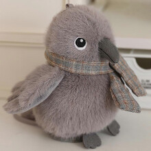 (Gray Crow) Colorful Parrot Plush Toy with Strap Realistic Bird Plushie Stuffed Animal Doll Pillow Home Office Bedroom Decoration Kids Adults