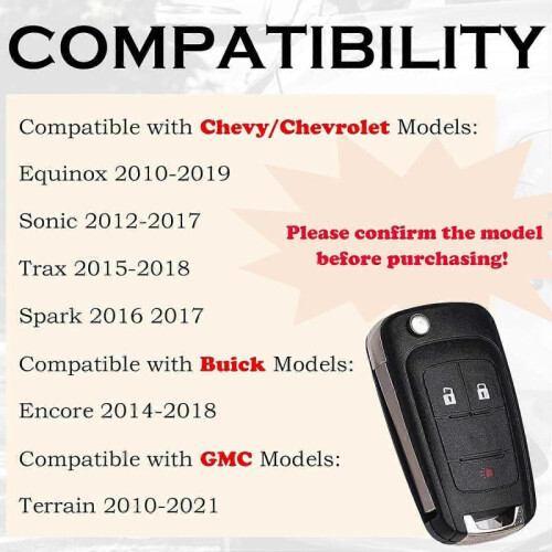 Keyless Entry Remote Control Key Fob Replacement Fits for GMC Terrain 2010-2020 1