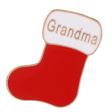 Familiebroche reversspeld Kerstsok Nieuwjaar Elegante-Oma