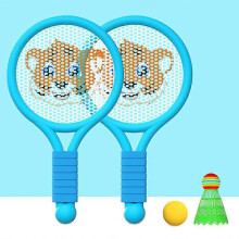 (Blue tiger) Lightweight Badminton Racket Set for Kids & Adults, Outdoor Sports Toy, Ages 3-7