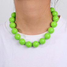 (Light green necklace 9) Colorful Resin Beaded Statement Choker Necklace Acrylic Chunky Beads Necklace