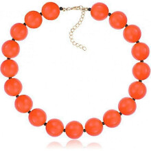 (Orange necklace 8) Colorful Resin Beaded Statement Choker Necklace Acrylic Chunky Beads Necklace