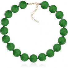 (Dark green necklace 6) Colorful Resin Beaded Statement Choker Necklace Acrylic Chunky Beads Necklace