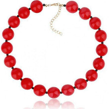 (Red necklace 7) Colorful Resin Beaded Statement Choker Necklace Acrylic Chunky Beads Necklace