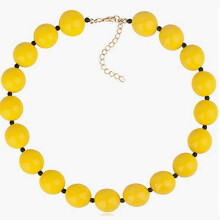 (Yellow necklace 5) Colorful Resin Beaded Statement Choker Necklace Acrylic Chunky Beads Necklace