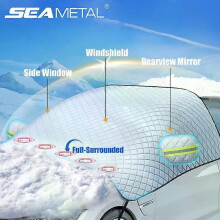 SEAMETAL Magnetic Car Snow Shield Frost Prevention Windshield Cover Car Cover Sunshade Thicken Full-Wrapped Outdoor Snow Cover