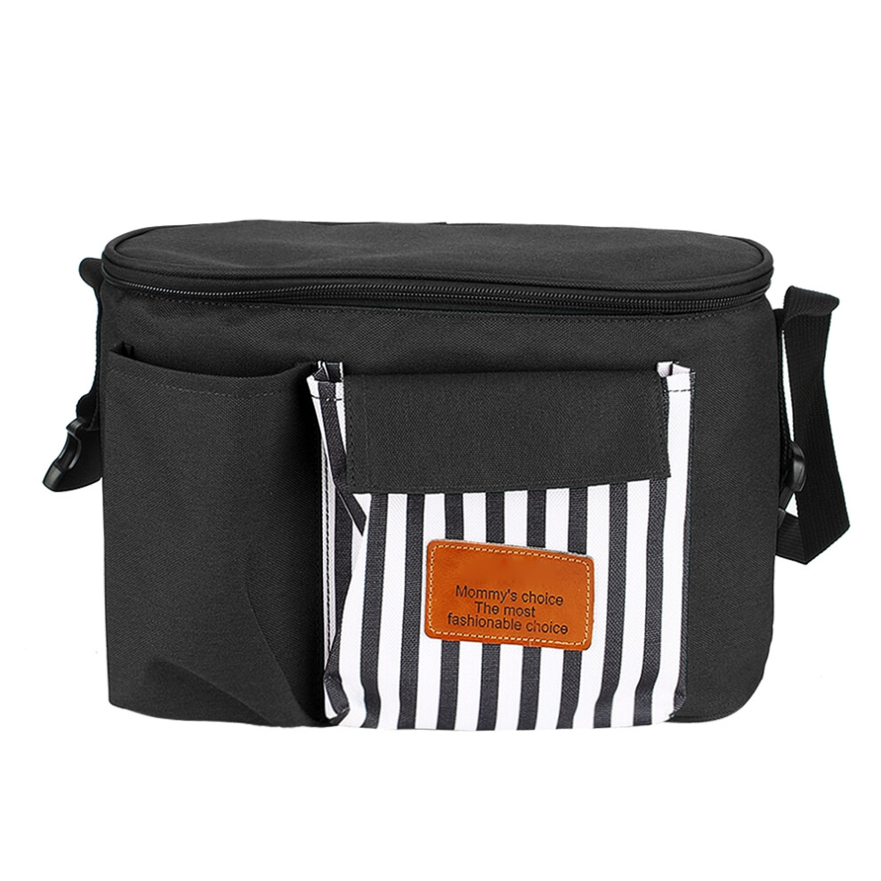 Baby Stroller Waterproof Hanging Bag Oxford Mommy Bag Black