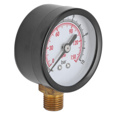 Vertical Pressure Gauge Meter 0-10 Bar 0-150 Psi G1/4in Liquid Monitor.
