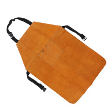 Delantal de soldadura de cuero de vaca amarillo con bolsillo