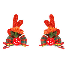2pcs Trendy Girls Softable Hairpin-Mushroom bow tie red