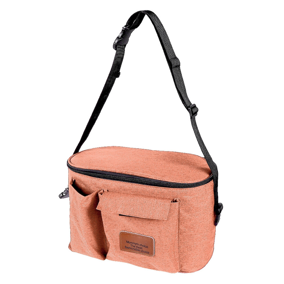 Baby Stroller Hanging Bag Waterproof Mommy Shoulder Diaper Bag Orange