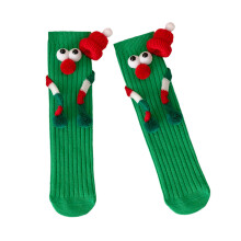 Funny Christmas Hand Socks for Kids-Christmas green magn