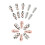 Elegant Long Square Christmas False Nails with Glittering and 1