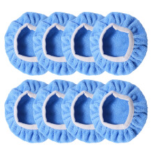 8pcs Washable Steams Cleaner Pad-Blue coral velvet co 5 inches