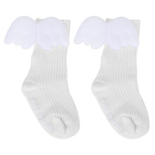 Weiße Angel-Flügel-Rüschen-Kniestrümpfe für Babygirls