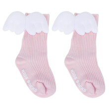 Rosa Angel-Flügel-Rüschen-Kniestrümpfe für Babygirls