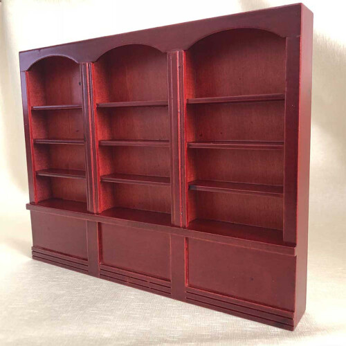 1:12 Puppenhaus Mini Bücherregal Rotbraun 1