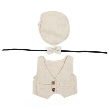 3-teiliges Baby-Fotostout aus Baumwolle Beige