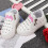 Kinder LED-Leder-Schuhe mit Kristallweiß 21 3