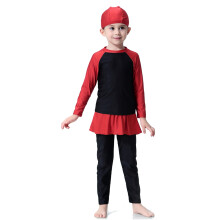 2x Kinderlangarm-Badeanzug-Set Schwarz 80cm