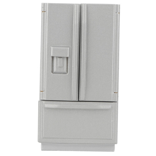 Mini-Kühlschrank aus Holz 1:12 (grau)
