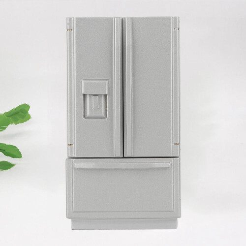 Mini-Kühlschrank aus Holz 1:12 (grau) 2